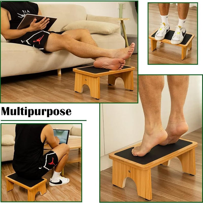 StrongTek Wooden Step Stool for Adults & Kids, Compact 7.5" Low One-Step Bedside Stool with Non-Slip Surface, Portable Step Ladder for Bedroom & Bathroom, Supports Up to 300 lbs - Image 4