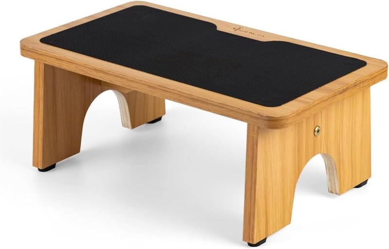 StrongTek Wooden Step Stool for Adults & Kids, Compact 7.5" Low One-Step Bedside Stool with Non-Slip Surface, Portable Step Ladder for Bedroom & Bathroom, Supports Up to 300 lbs - Image 1