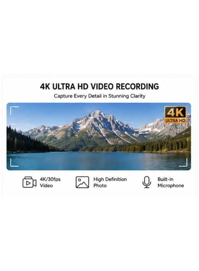 OZCT Q8 4K Ultra HD Gimbal Camera | 180° Rotatable Lens | 2.0" IPS Screen | 3000mAh Battery | AI Face Tracking - Image 5
