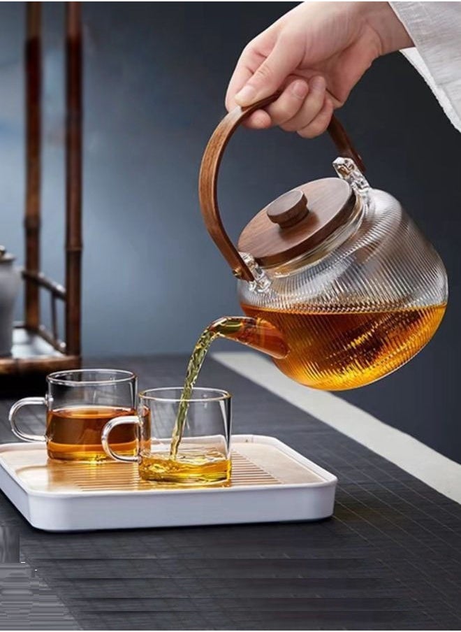 HOOPZOZA Glass Teapot 800mL with 1 Glass Filter 1 Steam Filter  - Image 4