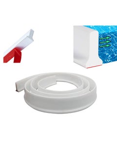 Hihonor 1M Flexible Shower Threshold Water Dam Collapsible Wet Floor Barrier Strip Self Adhesive and Bendable Waterproof Strip for Bathtub Bathroom Kitchen White  - Image 1