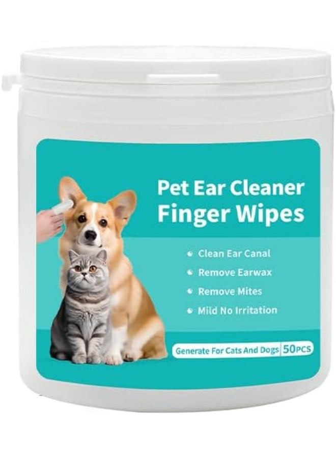 Mumoo Bear Dog Ear Cleaner Finger Wipes for Dogs and Cats 50 Pcs - Image 1