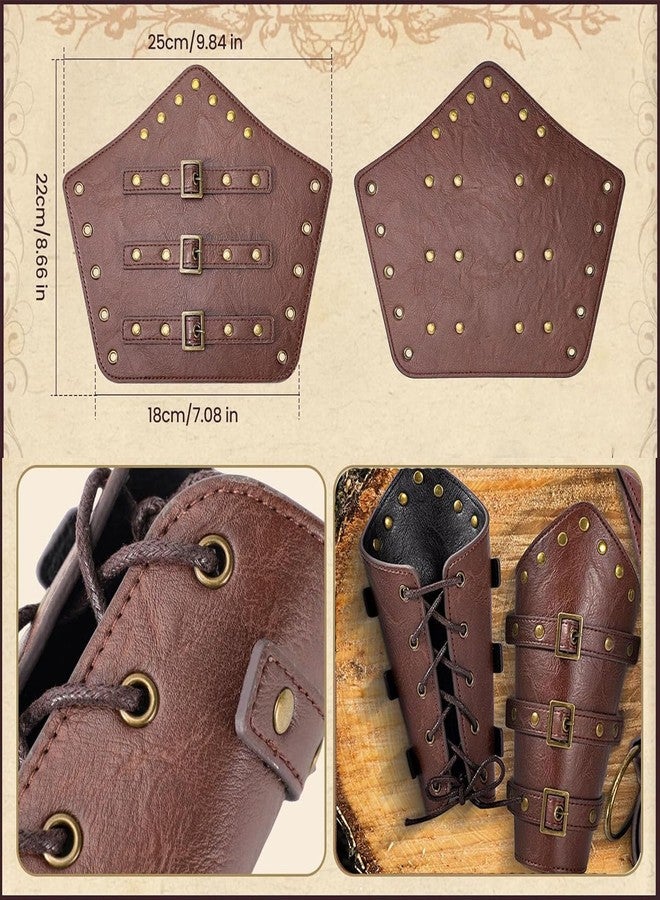 SUMGOGO Renaissance Belt Pouch Purse Viking Bracer Hook Halloween Set Medieval Festival Costume Accessory Casual Fanny Pack Waist Bag, Classic-Brown, One size - Image 5