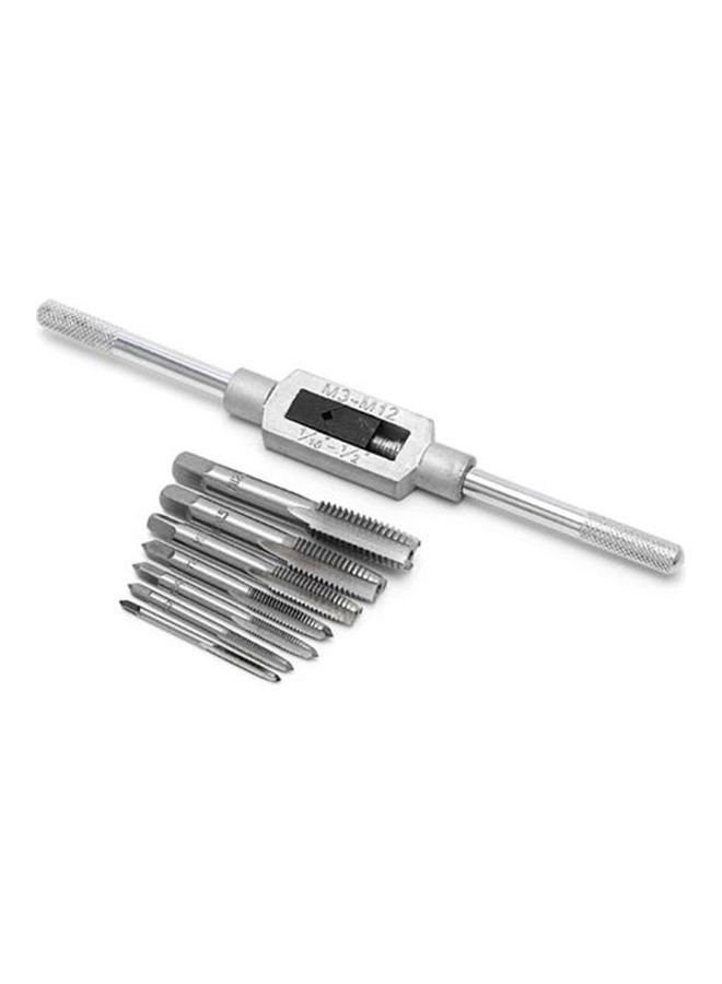 NIBEMINENT 8-Piece Thread Metric Machine Hand Screw Plug Taps Set Silver - Image 1
