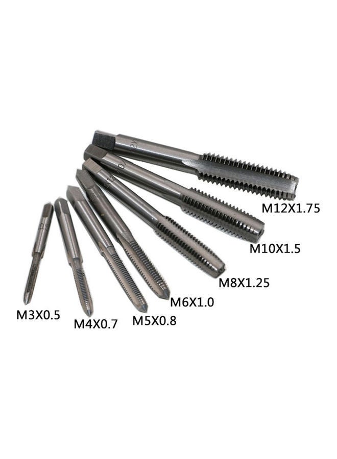 NIBEMINENT 8-Piece Thread Metric Machine Hand Screw Plug Taps Set Silver - Image 5