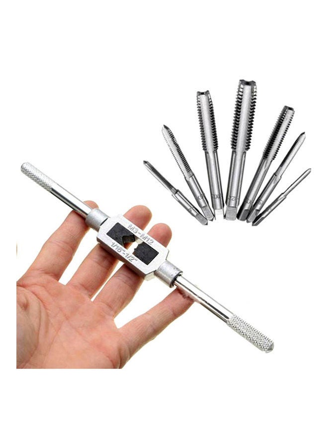 NIBEMINENT 8-Piece Thread Metric Machine Hand Screw Plug Taps Set Silver - Image 3
