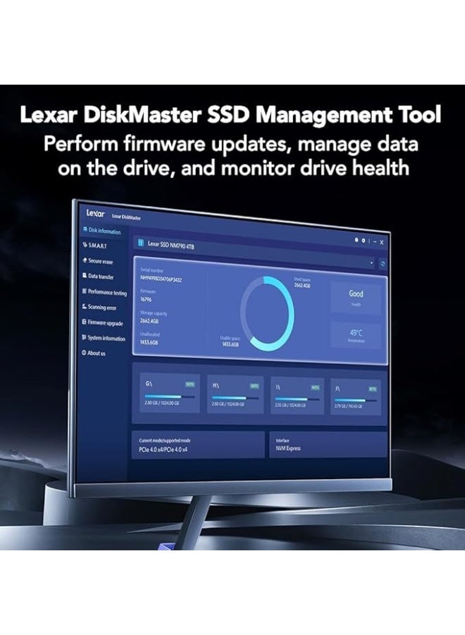 LEXAR SSD 1TB HIGH SPEED PCIE GEN 4X4 M.2 NVME, 6500MB/S-WRITE SPEED UP TO 2500M  -  LNQ780X001T-RNNNG 1 TB - Image 5