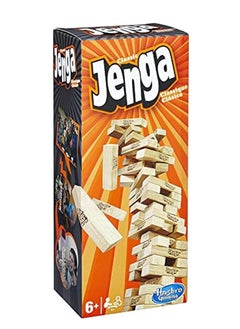 HASBRO - GAMING Classic Jenga Stacking Block Game 54 Pieces Natural Wood Durable for Family and Kids Ages 6+  - Image 1