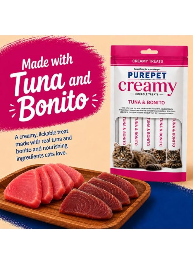 Purepet Adult Dry Cat Food 2.8kg | Ocean Fish Flavour & Creamy Lickable Cat Treats(15g x 24 ) | Tuna & Bonito Flavour - Image 3