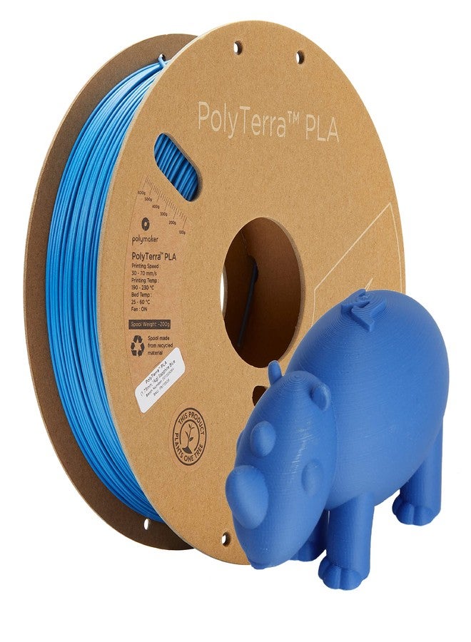 Polymaker Matte 1.75mm Sapphire Blue PLA, 1kg Spool - PolyTerra 3D Printer Filament - Image 1