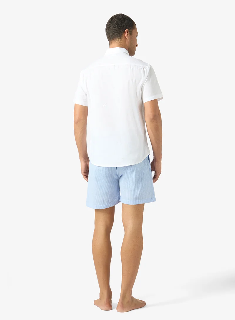 سفنتي فايف Half Sleeve Shirt With Stripe Shorts Pyjama Set