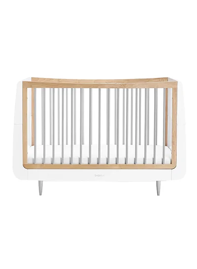 Snuz Kot Skandi Cot Bed For Infant And Baby/Kids/Toddler, Easily Convert To Toddler Bed, Made of Sustainably Sourced Wood, Suitable From 0 To 10 Years, W72 X L133Cm X H89Cm Grey