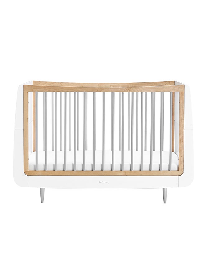 Snuz - Kot Skandi Cot Bed For Infant And Baby/Kids/Toddler, Easily Convert To Toddler Bed, Made of Sustainably Sourced Wood, Suitable From 0 To 10 Years, W72 X L133Cm X H89Cm Grey - Image 1