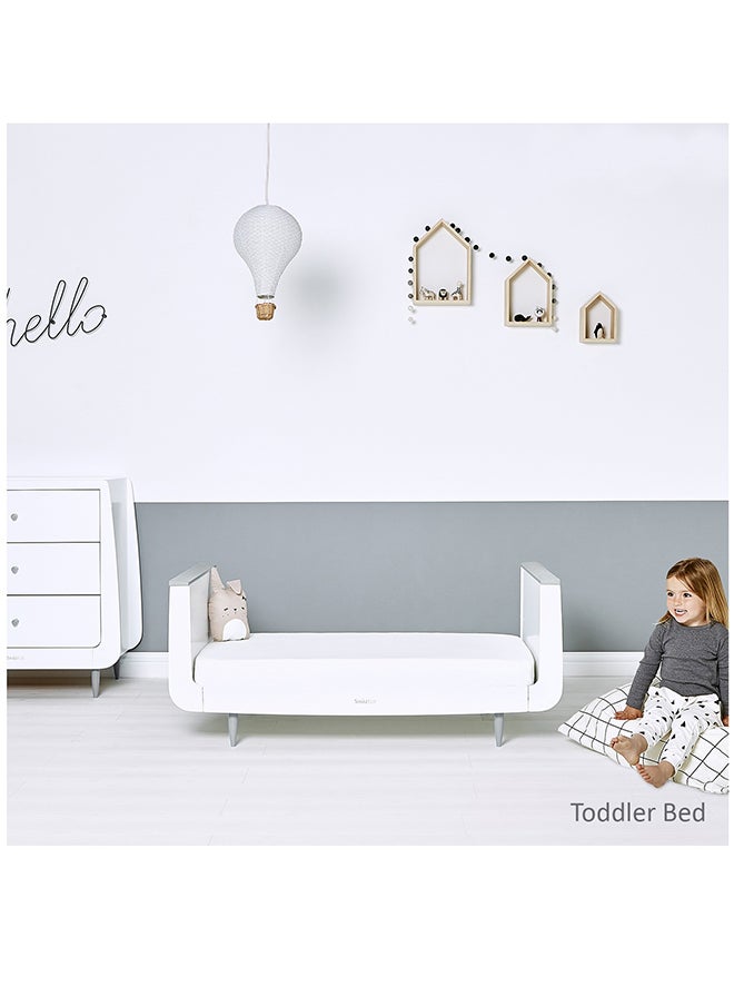 Snuz - Kot Skandi Cot Bed For Infant And Baby/Kids/Toddler, Easily Convert To Toddler Bed, Made of Sustainably Sourced Wood, Suitable From 0 To 10 Years, W72 X L133Cm X H89Cm Grey - Image 1