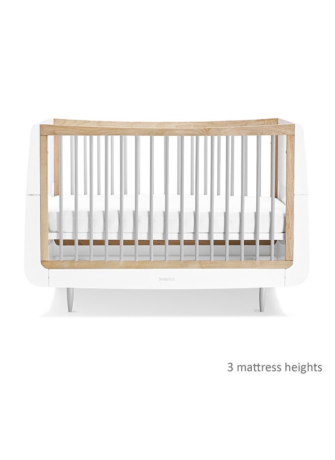 Snuz - Kot Skandi Cot Bed For Infant And Baby/Kids/Toddler, Easily Convert To Toddler Bed, Made of Sustainably Sourced Wood, Suitable From 0 To 10 Years, W72 X L133Cm X H89Cm Grey - Image 1