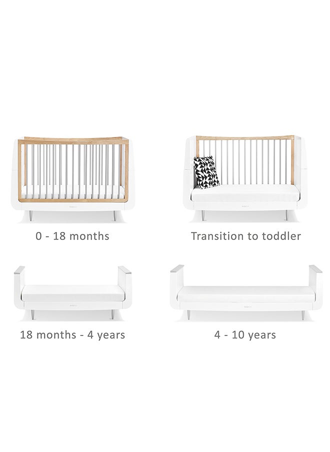 Snuz - Kot Skandi Cot Bed For Infant And Baby/Kids/Toddler, Easily Convert To Toddler Bed, Made of Sustainably Sourced Wood, Suitable From 0 To 10 Years, W72 X L133Cm X H89Cm Grey - Image 1