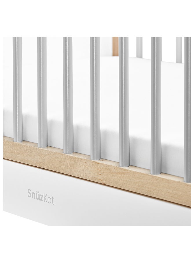 Snuz - Kot Skandi Cot Bed For Infant And Baby/Kids/Toddler, Easily Convert To Toddler Bed, Made of Sustainably Sourced Wood, Suitable From 0 To 10 Years, W72 X L133Cm X H89Cm Grey - Image 1