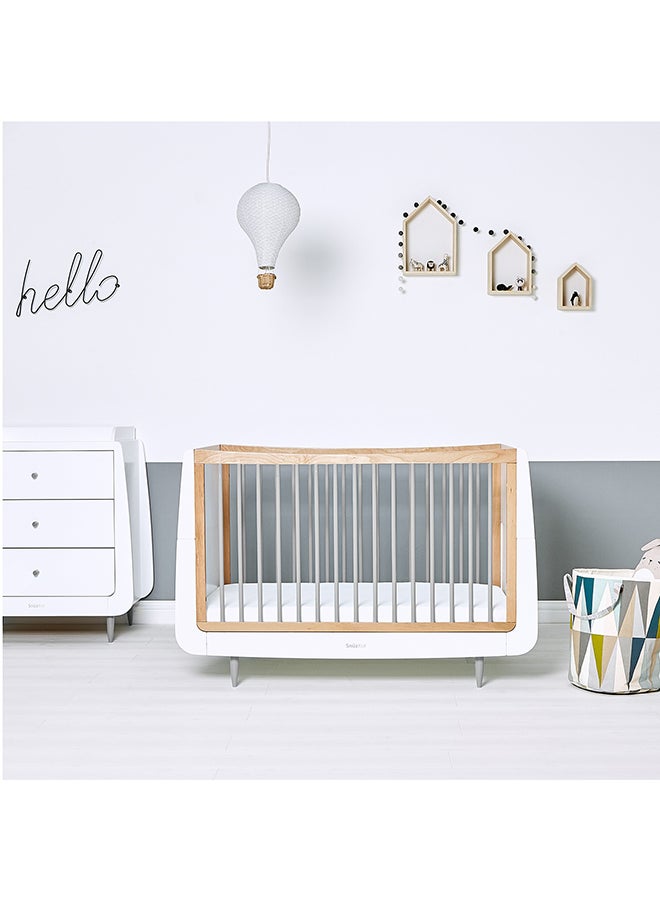 Snuz - Kot Skandi Cot Bed For Infant And Baby/Kids/Toddler, Easily Convert To Toddler Bed, Made of Sustainably Sourced Wood, Suitable From 0 To 10 Years, W72 X L133Cm X H89Cm Grey - Image 1