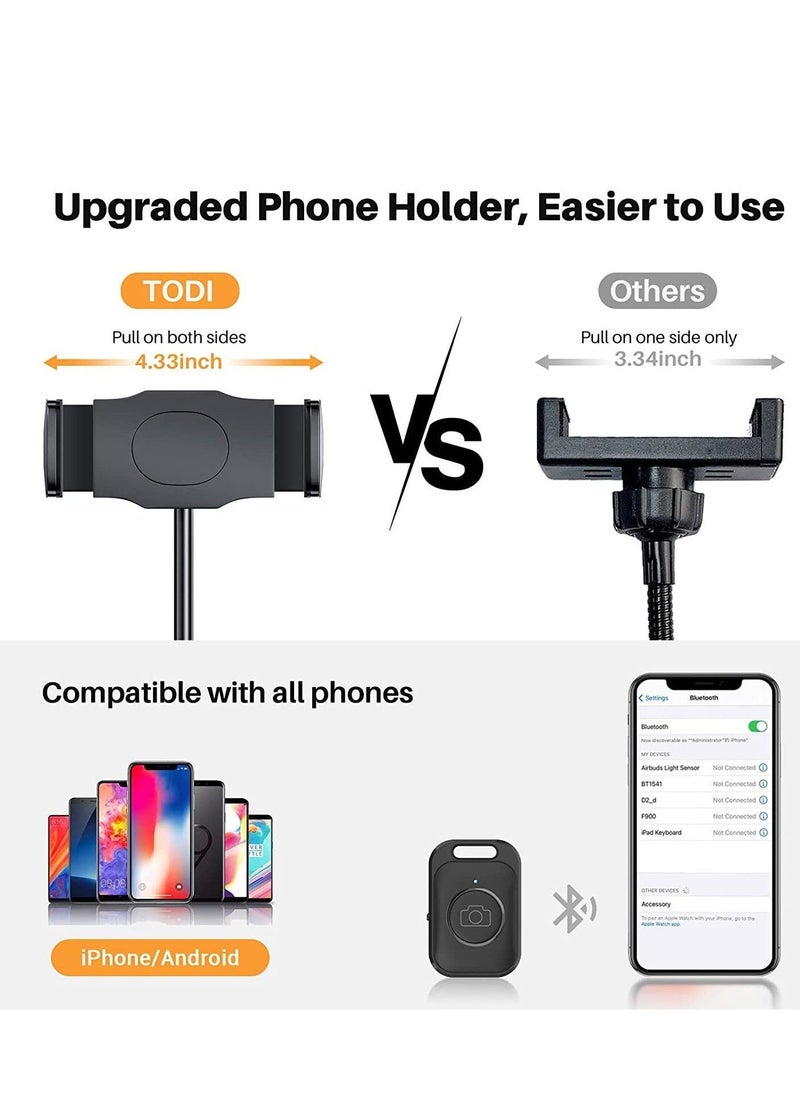 general 12'' RGB Ring Light with Stand and Phone Holder - TODI Selfie Ring Light with Tripod Stand for Makeup/Photography/YouTube Video/Vlog/TikTok/Live Stream, Led Ring Light Compatible with iPhone  A - Image 5