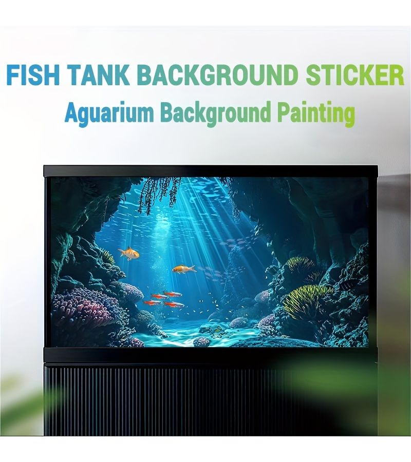 High Definition Aquarium Background Painting Underwater Cave Decorative Art Coral Themed Sticker 29.53 17.72 Inch - Image 3