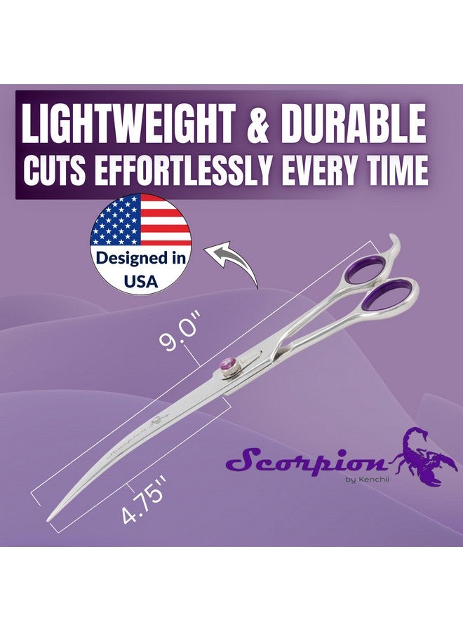 Kenchii Scorpion 9 Inch, Curved Grooming Scissors for Dogs and Pets - Premium Steel Scissors for Dog Grooming - Dog Shears Pet Grooming Accessories - Pet Hair Trimming Scissor - Image 2