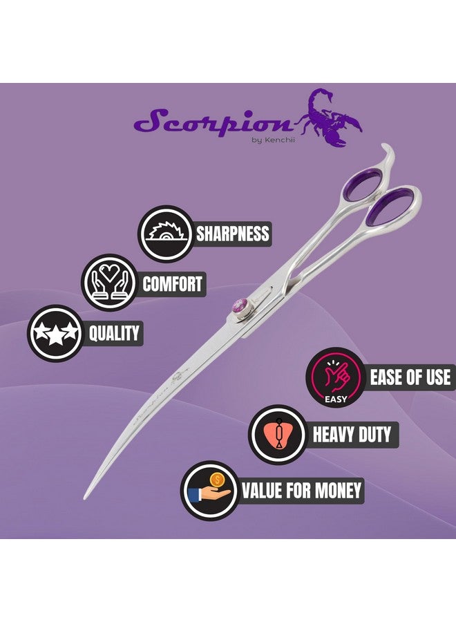 Kenchii Scorpion 9 Inch, Curved Grooming Scissors for Dogs and Pets - Premium Steel Scissors for Dog Grooming - Dog Shears Pet Grooming Accessories - Pet Hair Trimming Scissor - Image 5