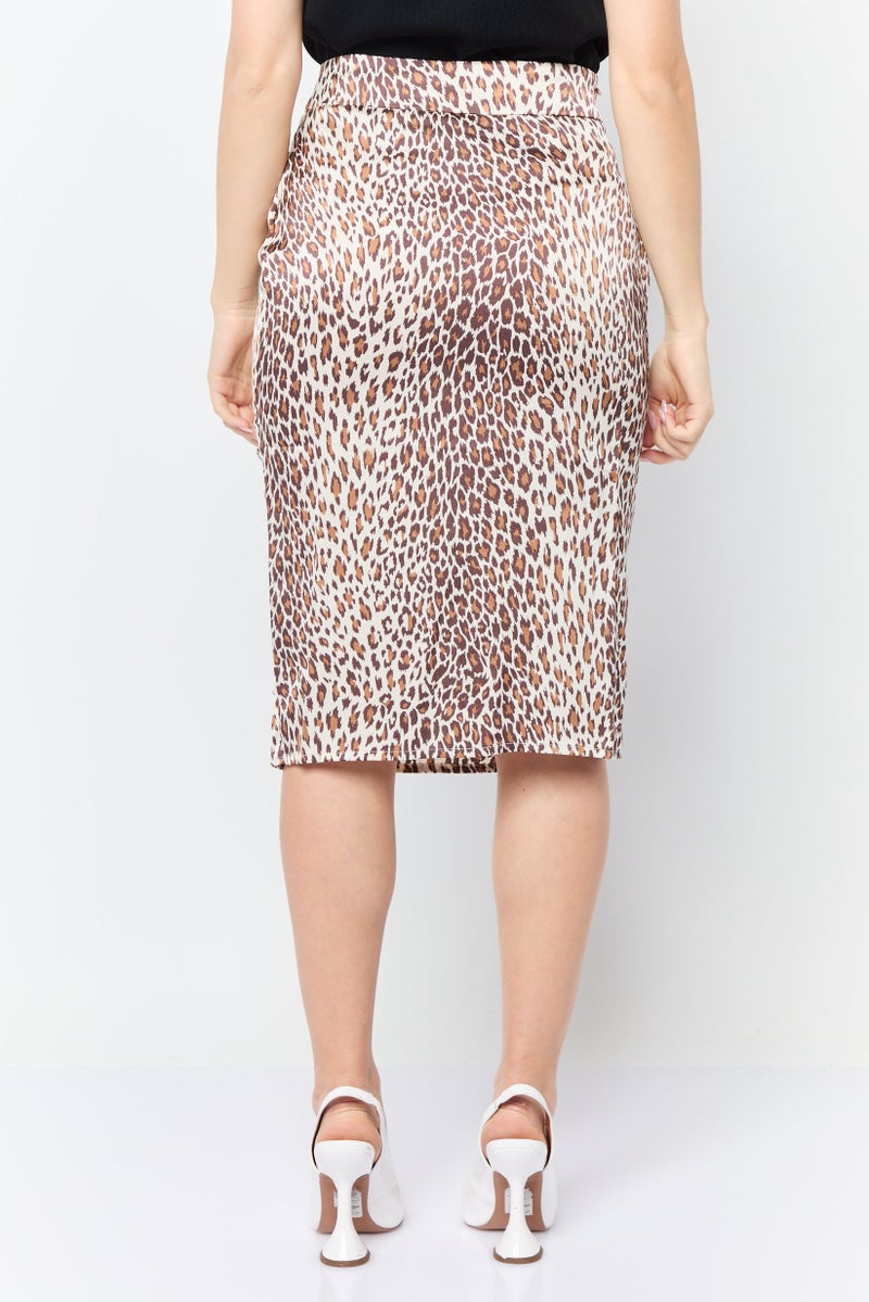GUESS Women Animal Print Pencil Skirt, Multicolor  - Image 3