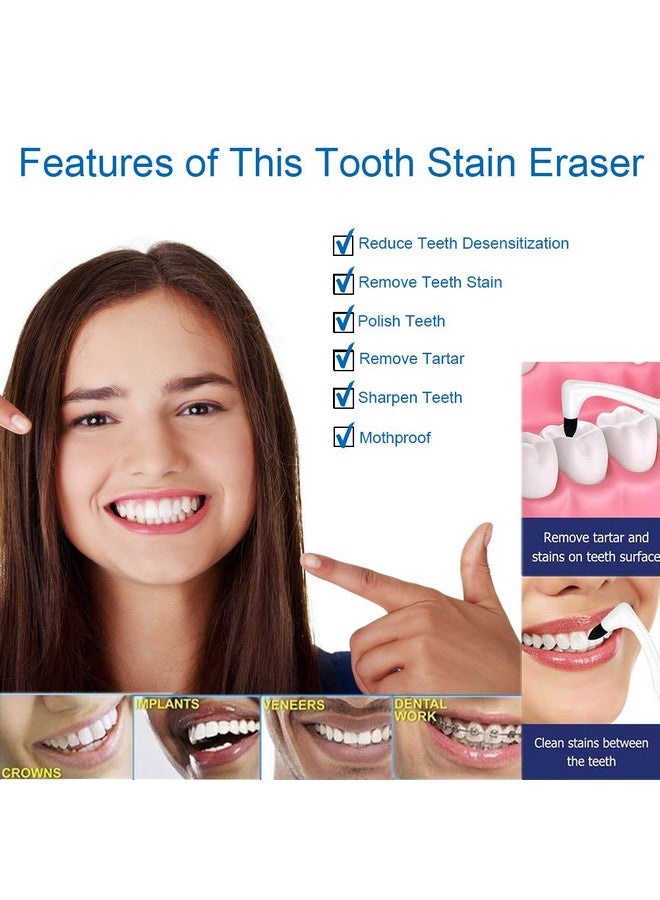 Tooth Stain Remover Dental Plaque Tool Tartar Eraser Polisher Professional Teeth Whitening Polishing Cleaning Kit Home Calculus Removal Effectively Not Electric Cleaner Brush/Dentist