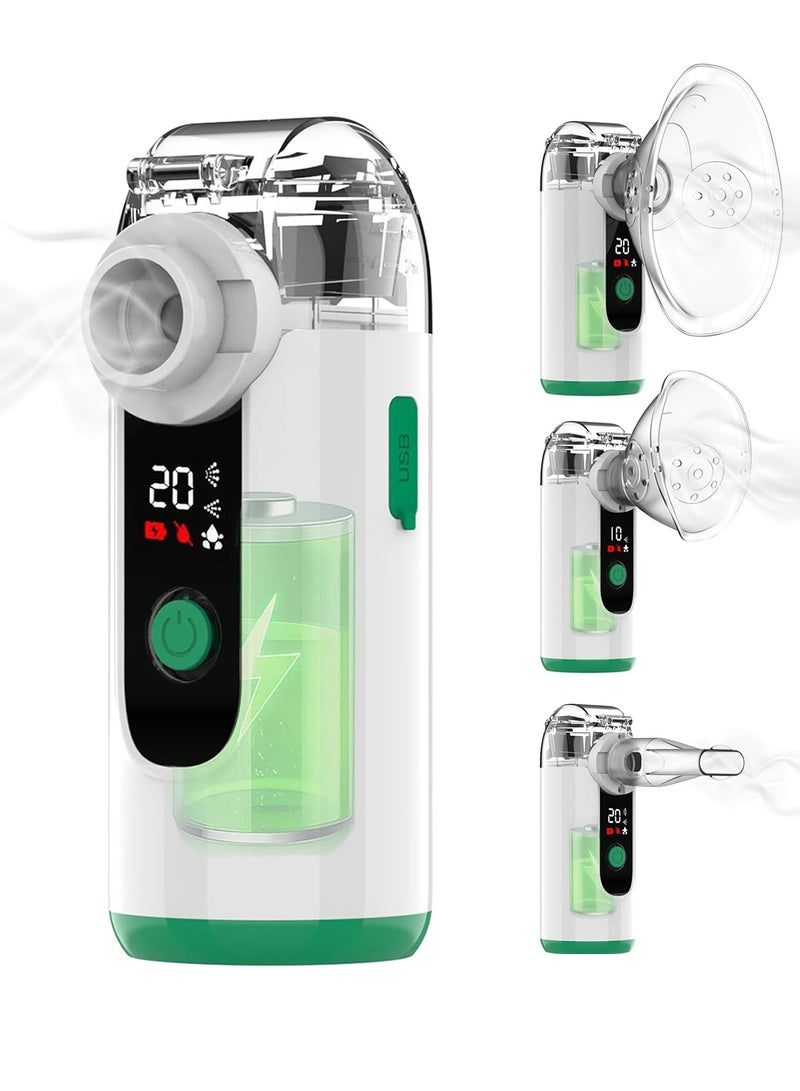 Chillspace Portable Nebulizer Machine, Mini Ultrasonic Vaporizer with Self-Clean Mode Adjustable Mist Output, Includes Masks and Mouthpieces, USB Rechargeable Handheld Nebuliser for Adults And Kids, Perfect for Home and Travel Use - Image 1