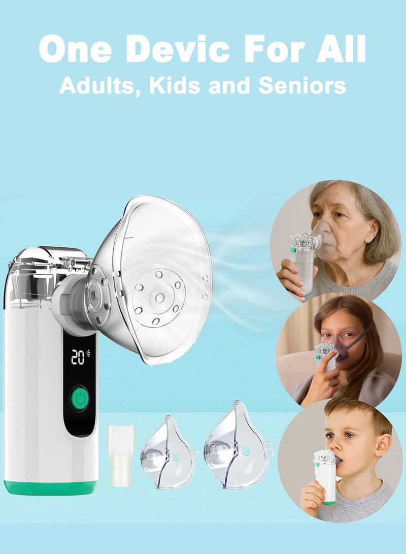 Chillspace Portable Nebulizer Machine, Mini Ultrasonic Vaporizer with Self-Clean Mode Adjustable Mist Output, Includes Masks and Mouthpieces, USB Rechargeable Handheld Nebuliser for Adults And Kids, Perfect for Home and Travel Use - Image 5