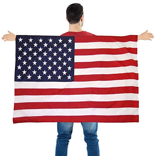 FUTUREPLUSX American Flag Cape, Wearable USA Flag Costume Outfit with Sleeves Classic Flag, 2 Differents Wearing Methods - Image 1