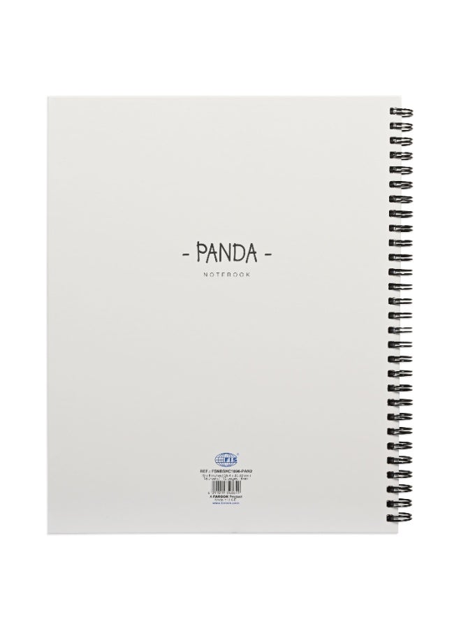 FIS Notebook Double Loop Spiral Binding, Hard Cover Materials, Size 10x8" Inches, 8mm Single Line Ruling, 96 Sheets, 192 Pages, Packet of 5 Pieces, Panda Cover Design 2-FSNBSHC1896-PAN2 - Image 5