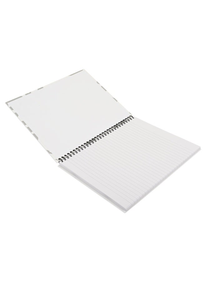 FIS Notebook Double Loop Spiral Binding, Hard Cover Materials, Size 10x8" Inches, 8mm Single Line Ruling, 96 Sheets, 192 Pages, Packet of 5 Pieces, Panda Cover Design 2-FSNBSHC1896-PAN2 - Image 2