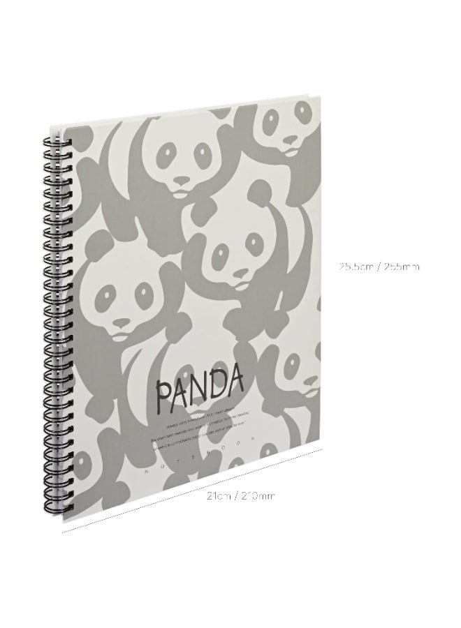 FIS Notebook Double Loop Spiral Binding, Hard Cover Materials, Size 10x8" Inches, 8mm Single Line Ruling, 96 Sheets, 192 Pages, Packet of 5 Pieces, Panda Cover Design 2-FSNBSHC1896-PAN2 - Image 3