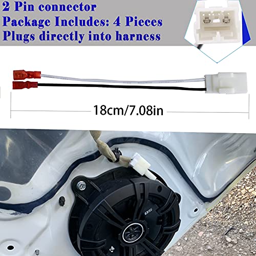 Danbojit 4 Pack 72-6514 Speaker Wire Harness Adapter Plug Compatible with Jeep Wrangler Chrysler Town & Country Speaker Harness Adapter Compatible with Dodge Dakota Front Rear Door Speaker Wire Harness Adapter - Image 5