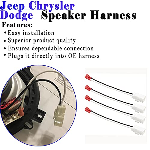 Danbojit 4 Pack 72-6514 Speaker Wire Harness Adapter Plug Compatible with Jeep Wrangler Chrysler Town & Country Speaker Harness Adapter Compatible with Dodge Dakota Front Rear Door Speaker Wire Harness Adapter - Image 3