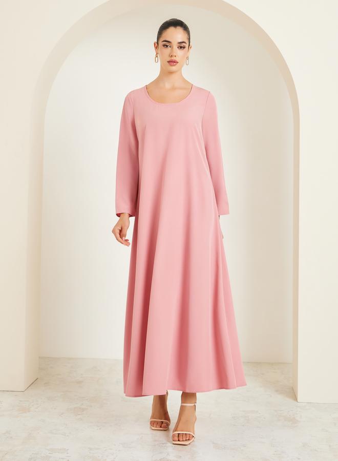 Amirah Women Lace Insert Abaya and Dress Modest Set - Image 5