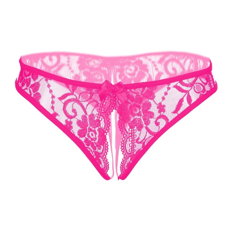 SLITHICE Women Sexy Floral Lace Briefs with Cute Bow Center (US, Alpha, Medium, Regular, Regular, Rose) - Image 5