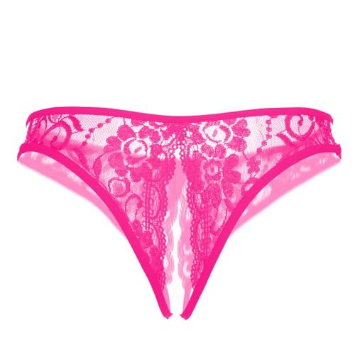 SLITHICE Women Sexy Floral Lace Briefs with Cute Bow Center (US, Alpha, Medium, Regular, Regular, Rose) - Image 3