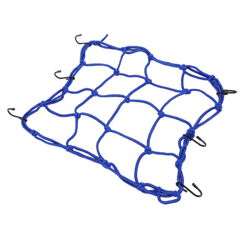 Heavy Duty Elastic Bungee Net With Hooks Blue Storage For Motorcycles Electric Vehicles - Image 4