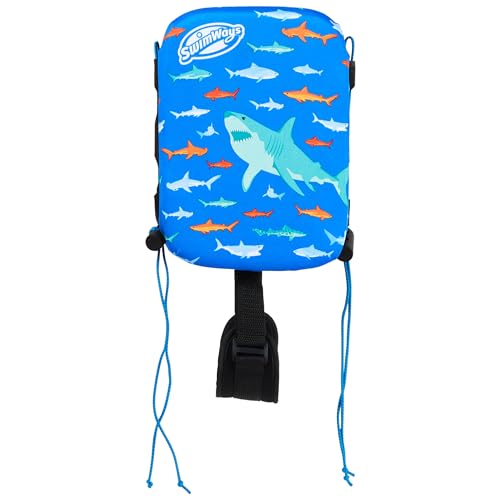 SwimWays Power Swimr Outdoor Pool Swim Vest for Kids Adjustable Kid Pool Float for Swim Training Medium Shark - Image 1