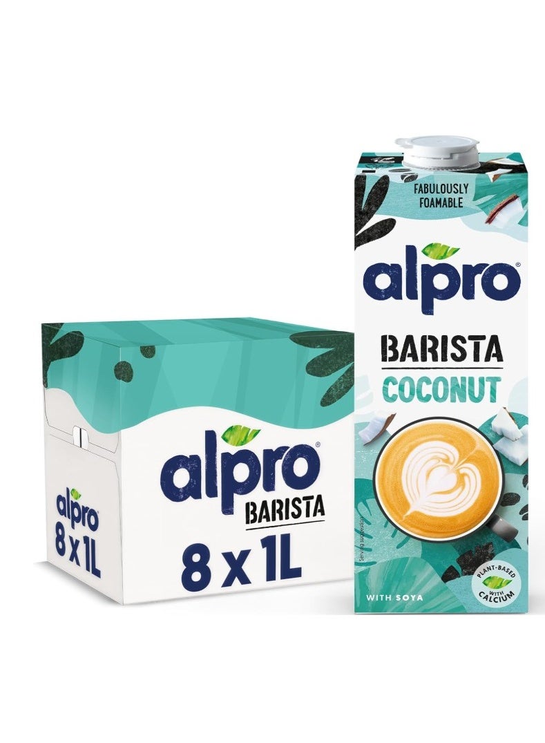 Alpro Barista Foamable Coconut Long Life Drink 1L| 100% Plant-Based| Vegan & Dairy Free | Pack of 8 - Image 1