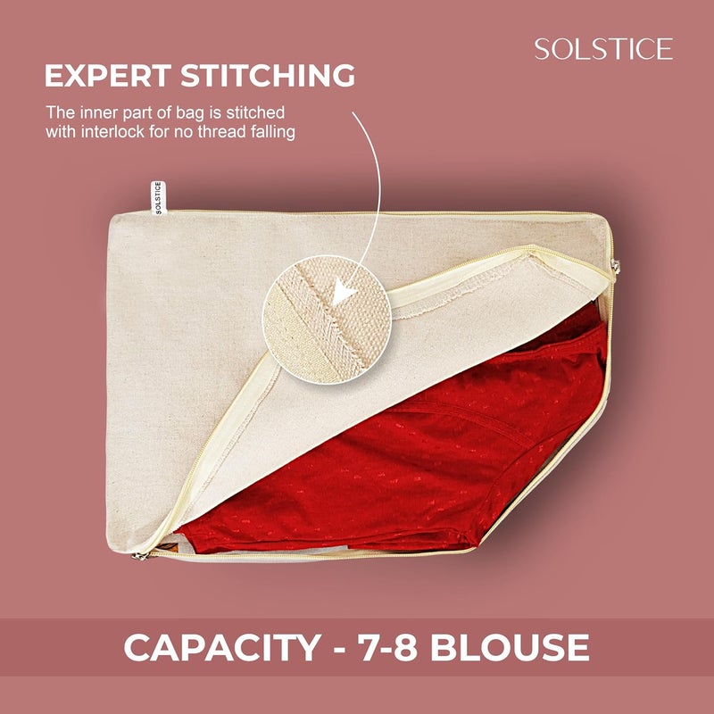 Solstice منظم بلوزات قماش قطن للدواليب – عبوة من 3 | أغطية بلوزات للتخزين | 38x25x17 سم - Image 4