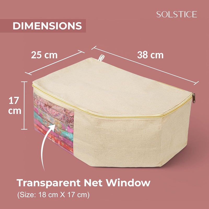 Solstice منظم بلوزات قماش قطن للدواليب – عبوة من 3 | أغطية بلوزات للتخزين | 38x25x17 سم - Image 2