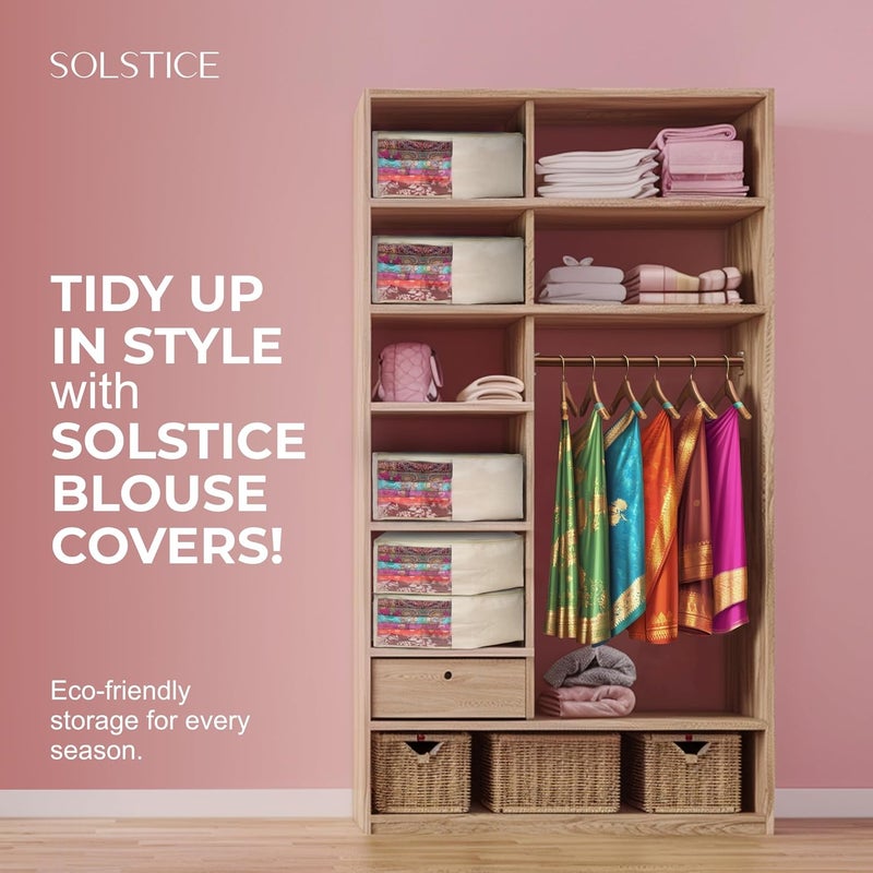 Solstice منظم بلوزات قماش قطن للدواليب – عبوة من 3 | أغطية بلوزات للتخزين | 38x25x17 سم - Image 5