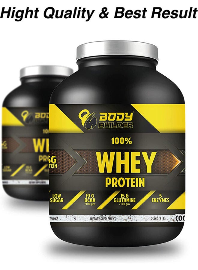 بودي بيلدر بروتين مصل اللبن بنكهة الشوكولاتة، 5 أرطال، مسحوق بروتين مصل اللبن 100% - بنكهة الشوكولاتة، 5 أرطال، مزيج معزول ومركّز، 25 غ بروتين لكل حصة مع الأحماض الأمينية المتفرعة السلسلة، والجلوتامين، والإنزيمات الهاضمة - Image 4