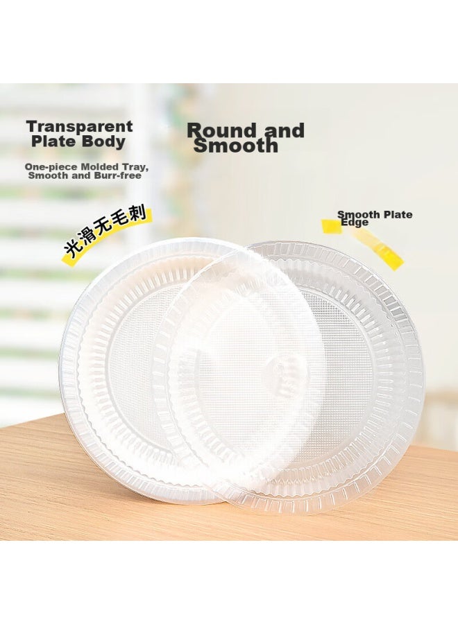 Temeiju Disposable Plates, Thick Plastic Plates, Dishes For Fruits, Fast Food, Meals, Home Use, Banquets, Barbecue, Picnic Utensils - Image 4