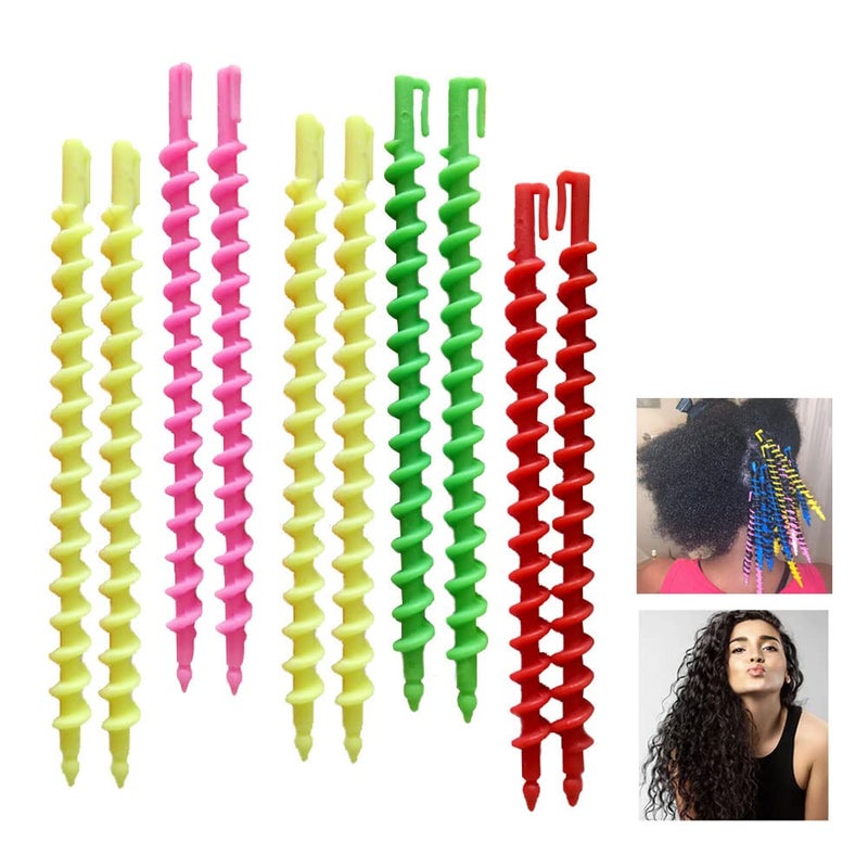 VinBee 56 Pcs Spiral Hair Rods for Natural Hair  Barber Hairdressing Rollers and Plastic Salon Kit for Women and Girls
