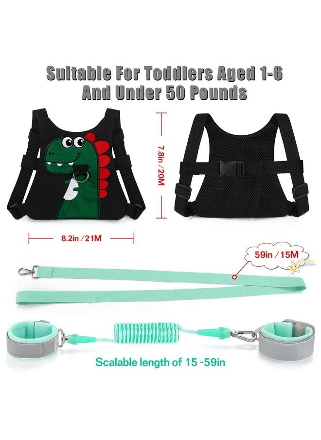 FITARTS Toddler Leash Baby Walking Safty Harness And Child Anti Lost Wrist Link For Girls/Boys Travel (Black)  - Image 2
