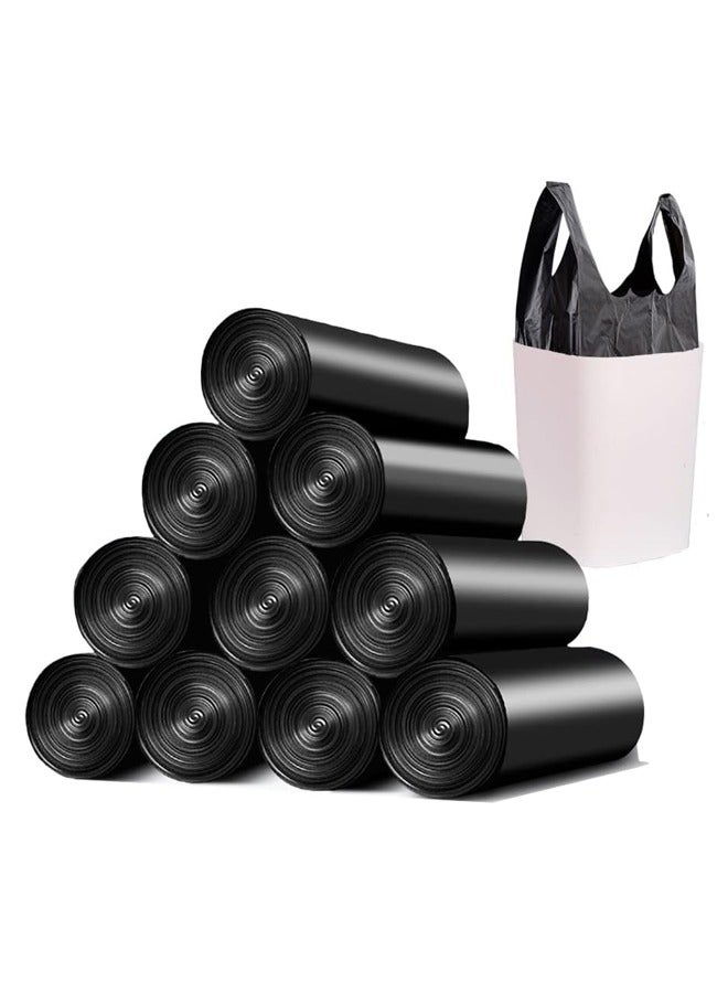 Black Thickened Garbage Bag With Handle, Trash Can, Bathroom, Bedroom, Office, Kitchen. 200 Small Garbage Bags - Image 1